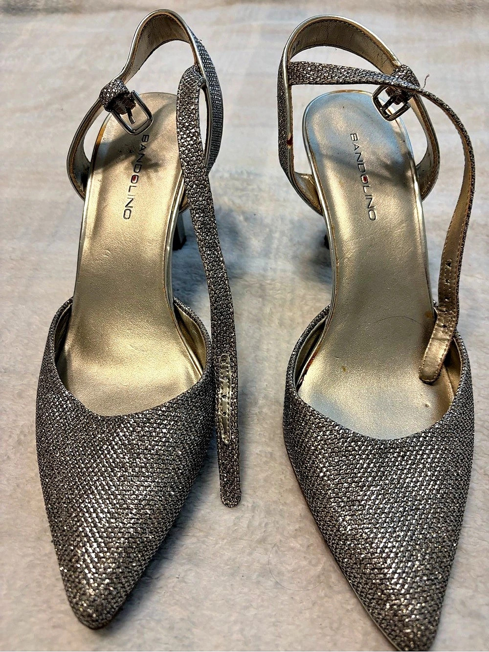 Bandolino Pointed Toe Slingback Heels in Gray